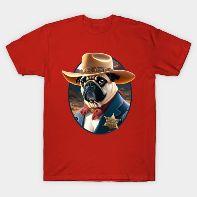 Sheriff Puggy T-Shirt by FivePugs